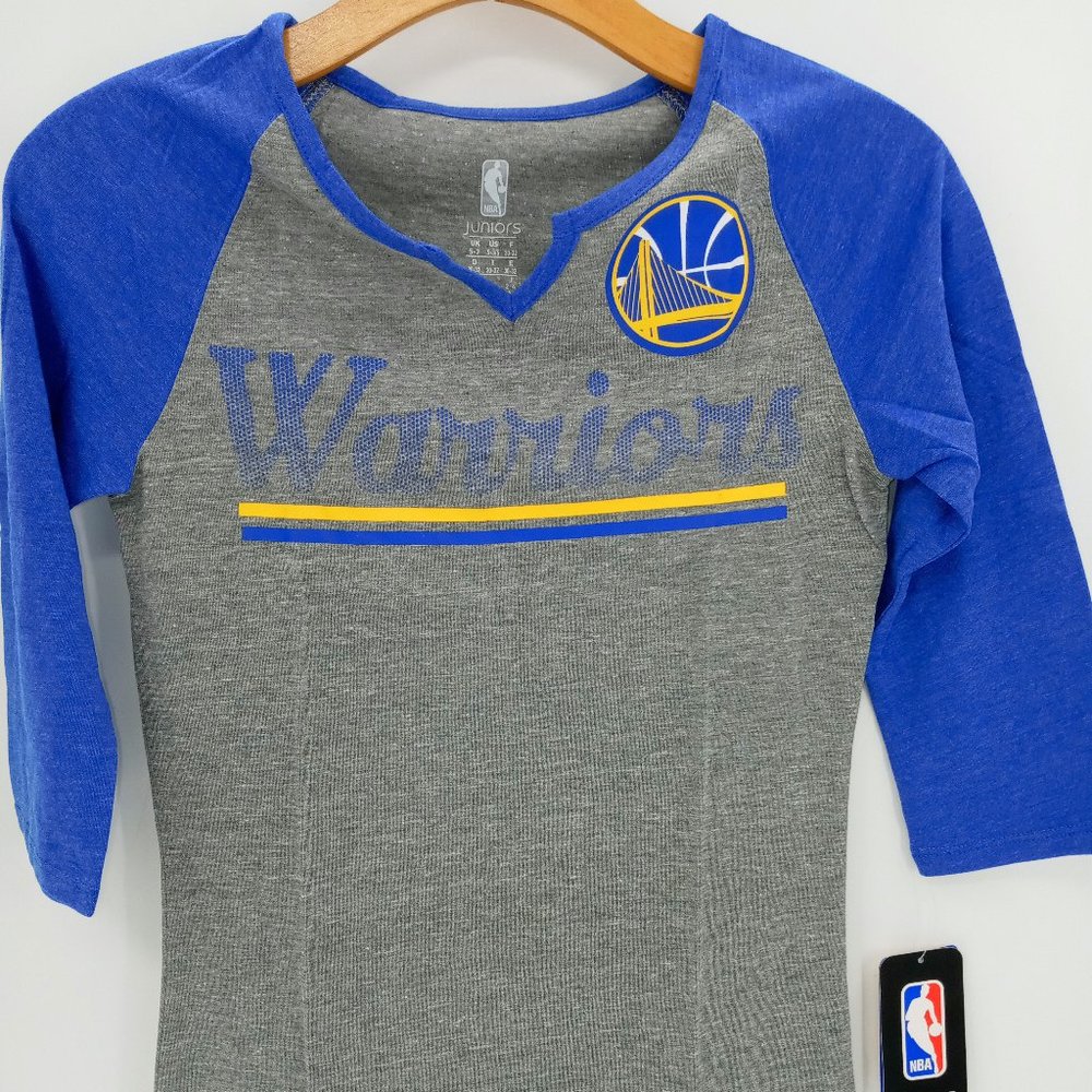 Women's Golden State Warriors 3/4 Sleeve V-Neck T-Shirt